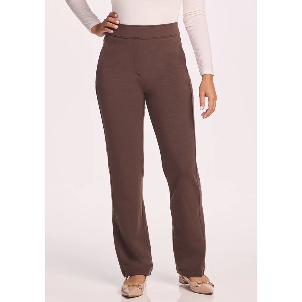 Woolx Pants Emerson Petite Brown Merino Wool Blend Stretch Straight size Medium